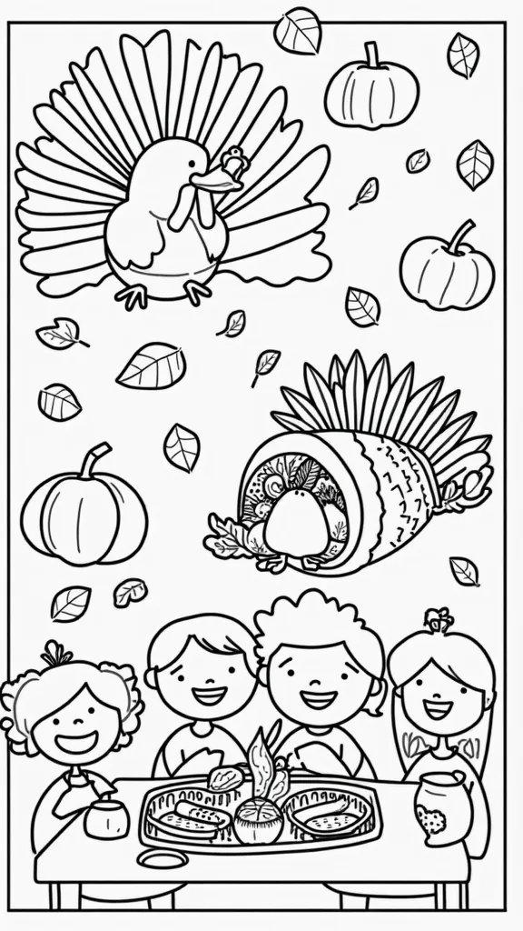 coloriages de Thanksgiving de la maternelle